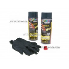 Vopsea tip colant Dupli-Color Sprayplast set carbon lucios 2x400ml